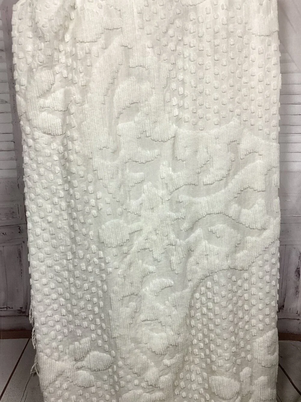 Vintage White Comforter Cover Swiss Dot Fringe